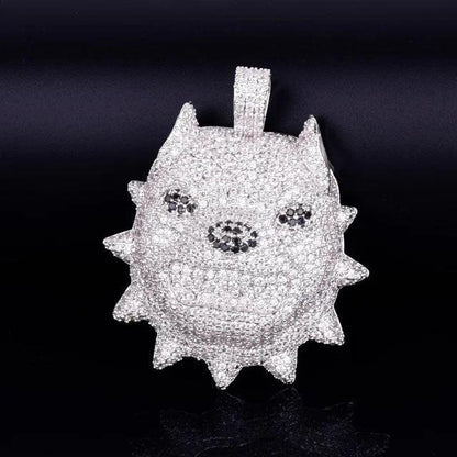 Iced Out 3D Pitbull Dog Pendant | Men's American Bully Head Necklace | Premium Copper CZ Canine Jewelry | Beast Mode Bling | Caratix - CaratixJewelry