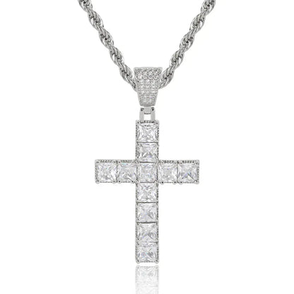 Custom Pendants Square-Cut Iced Cross | Vintage Hip Hop Necklace for Men | Caratix - CaratixJewelry