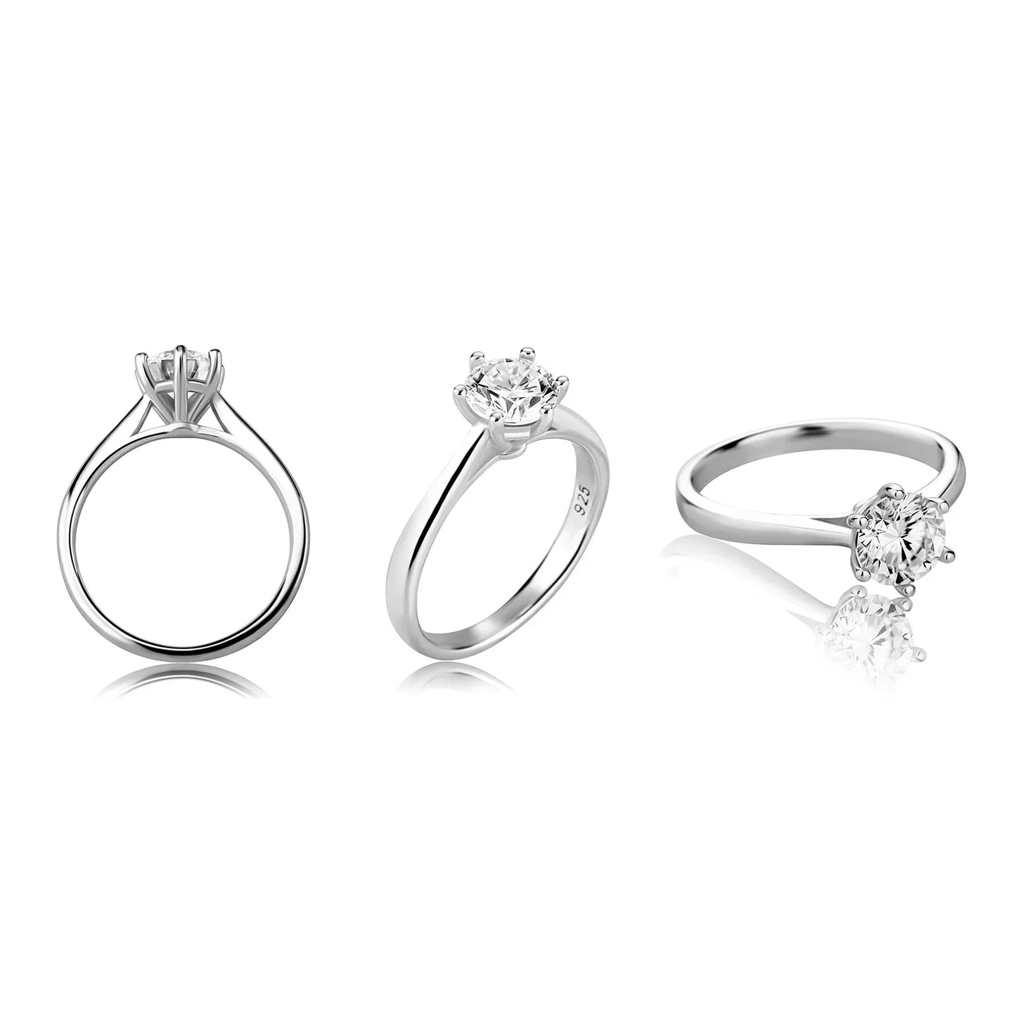 D Color VVS1 Moissanite Ring | S925 Silver Platinum Plated | Caratix