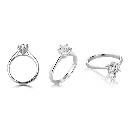 D Color VVS1 Moissanite Ring | S925 Silver Platinum Plated | Caratix