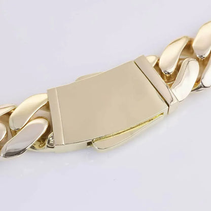 20mm Polished Cuban Link Necklace Gold Chain Rapper Style for Men | Caratix Jewelry - CaratixJewelry