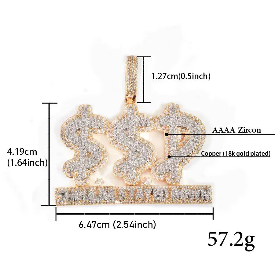 Iced Out Letter Pendant Necklace – Hip Hop CZ Initial Jewelry for Men & Women - CaratixJewelry