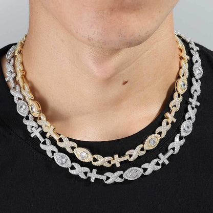Custom Evil Eye Infinity Cross Necklace | Gold Chain Style for Rapper | Caratix - CaratixJewelry