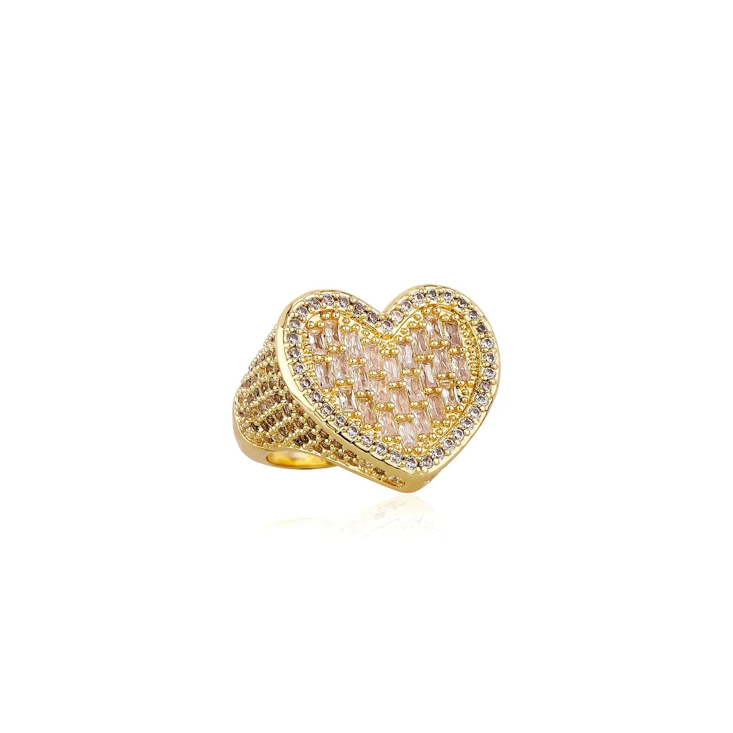 Iced Out Heart Ring for Men & Women | Full Pave Zirconia Band | Caratix