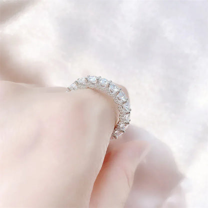 4.0mm Moissanite Band Ring | S925 Silver Unisex Iced Out Fashion Jewelry - CaratixJewelry