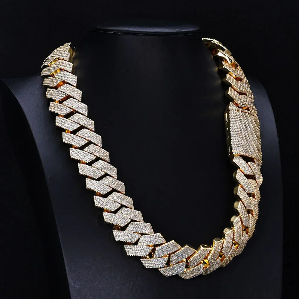 -Cut Moissanite Cuban Link Chain – S925 Sterling Silver Iced-Out Hip Hop Men’s Luxury Streetwear Necklace - CaratixJewelry