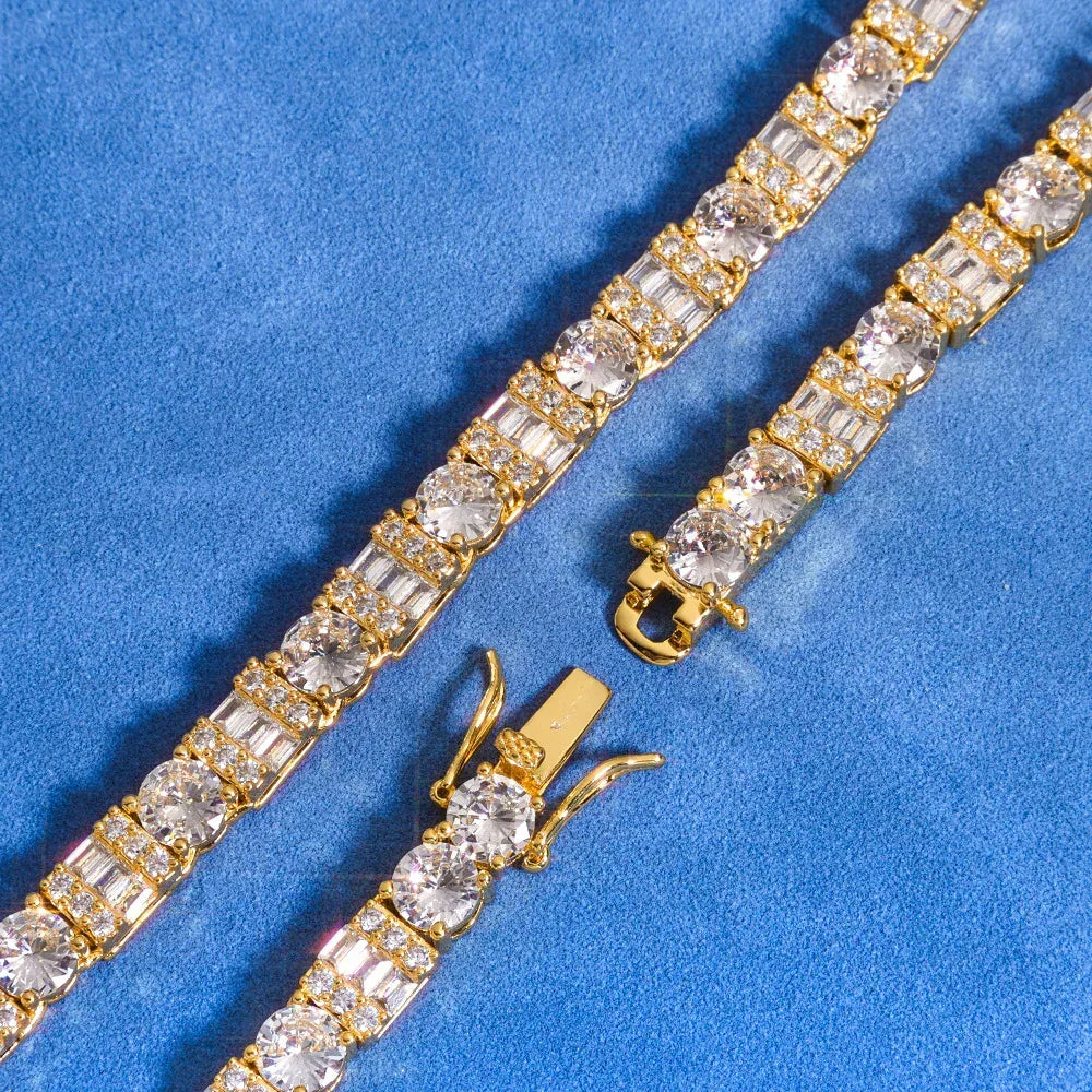 Custom 6.5mm Square & Round Mixed Tennis Chain | High-End Hip Hop Bling | Caratix - CaratixJewelry