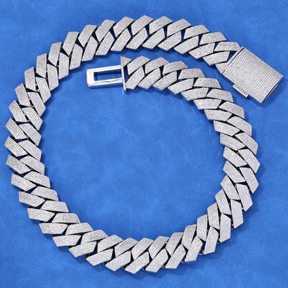 -Cut Moissanite Cuban Link Chain – S925 Sterling Silver Iced-Out Hip Hop Men’s Luxury Streetwear Necklace - CaratixJewelry