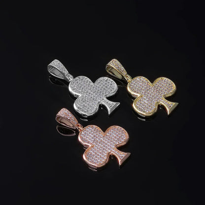 Iced Out Plum Blossom Pendant Necklace Zircon Gold Chain Rapper Style | Caratix Jewelry - CaratixJewelry