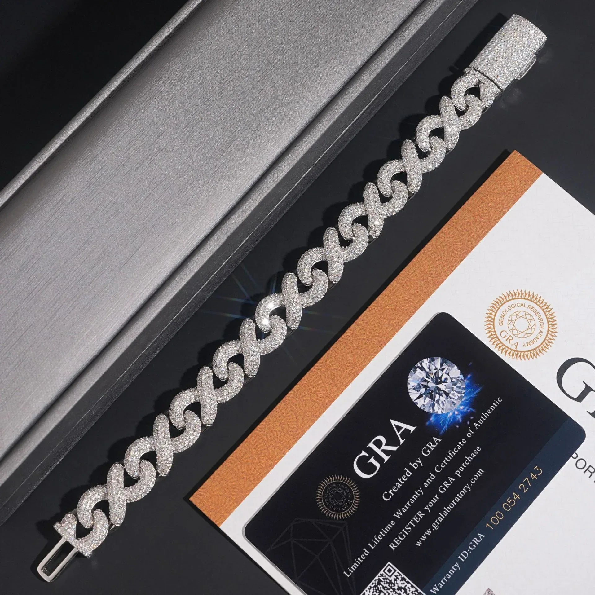 13mm Figure-Eight Cuban Link Bracelet S925 Silver | Moissanite Hip Hop Jewelry - CaratixJewelry