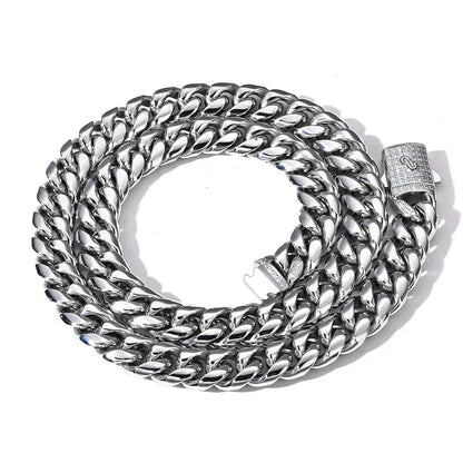 Custom Round-Polished Cuban Link with Clasp | High-End Rapper Iced Out Chain | Caratix - CaratixJewelry