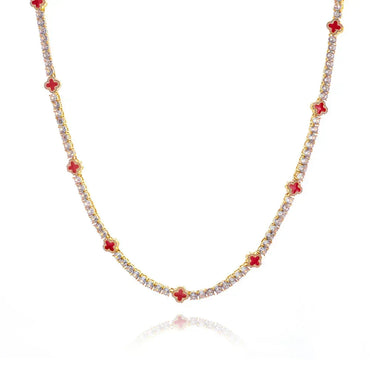 4mm Enamel Tennis Chain Necklace Zircon Rapper Iced Out Chain Style | Caratix Jewelry - CaratixJewelry