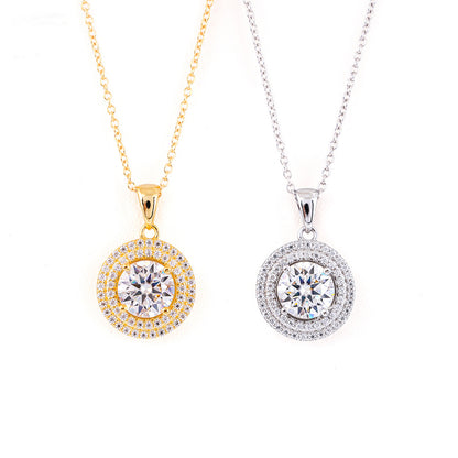 2 Carat D-Color Moissanite Necklace | S925 Sterling Silver Solitaire Pendant | Caratix