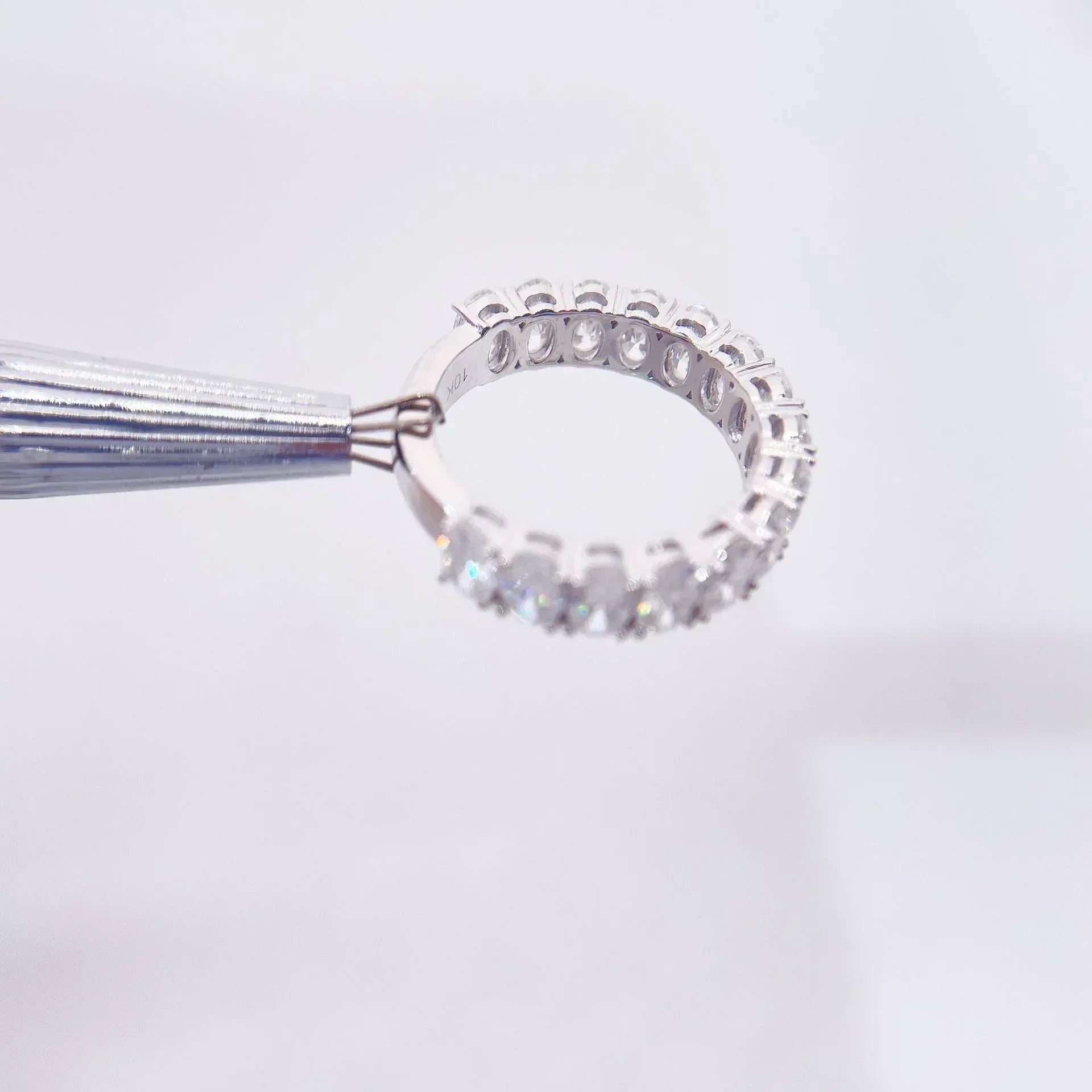 0.30ct Moissanite Band Ring | Platinum-Plated S925 Silver Round & Marquise Design - CaratixJewelry