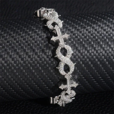 13mm D-Color Moissanite Cross Cuban Link | S925 Silver Jewelry - CaratixJewelry