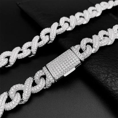 13mm Moissanite Cuban Link | S925 Silver Men’s Iced Out Hip Hop Chain - CaratixJewelry