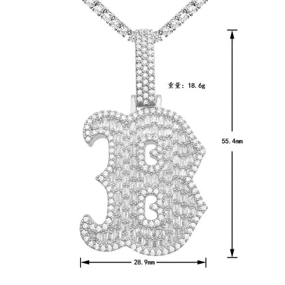 Iced Out Letter B Pendant | Men's Gold Plated Hip Hop Alphabet Charm | Caratix