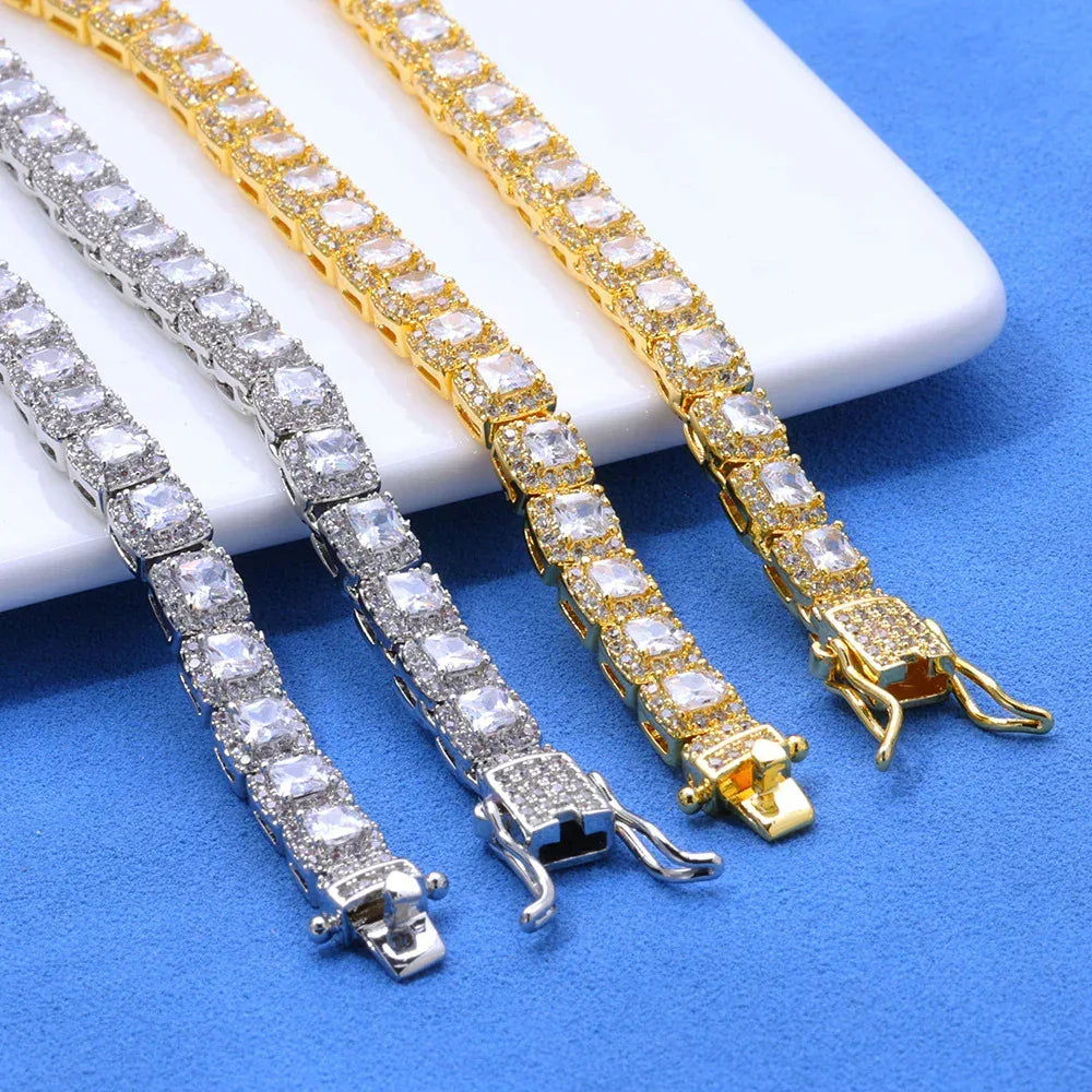 5mm Iced Out Sugar Link Zircon Necklace & Bracelet Hip Hop Jewelry | Caratix - CaratixJewelry