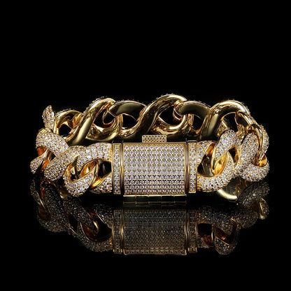 15mm Iced Out Figure 8 Cuban Chain Necklace Zircon - CaratixJewelry