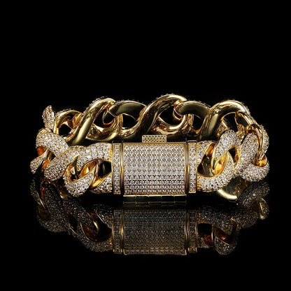 15mm Figure 8 Chain Bracelet Zircon Hip Hop Jewelry for Men | Caratix Jewelry - CaratixJewelry