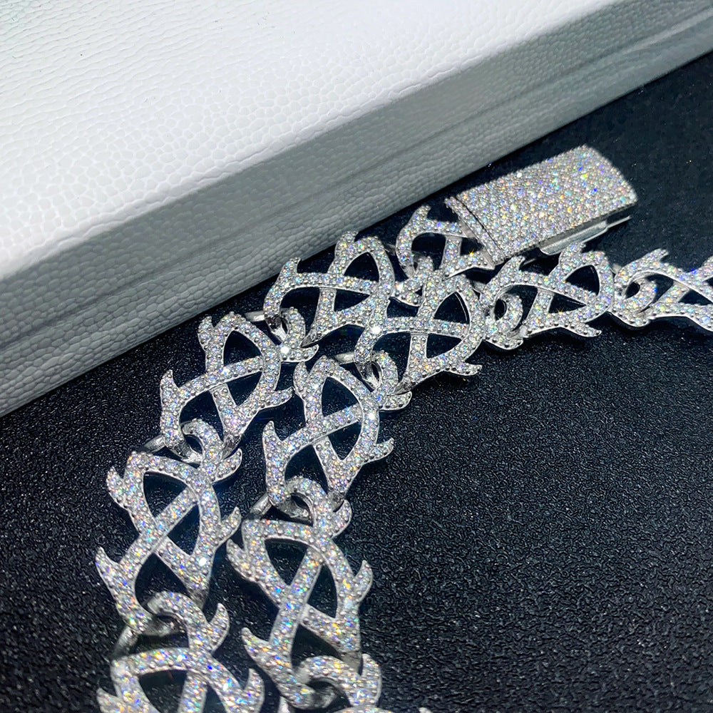 15mm S925 Sterling Silver Moissanite Cuban Link Chain | Heavyweight Iced Out Necklace | Caratix