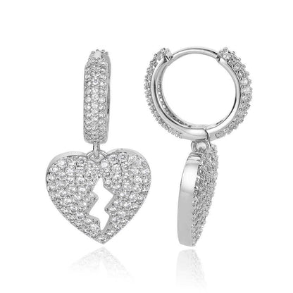 DIY Heartbreak Earrings with Micro-Pave Zircon Stones for Men | Trendy Hip Hop Jewelry | Caratix Jewelry - CaratixJewelry