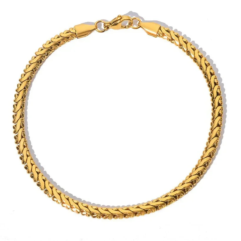 Custom 4mm Slim Stainless Steel Bracelet | Classic Silver Chain Style for Men | Caratix - CaratixJewelry