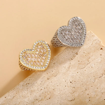 Men's Iced Out Broken Heart Ring | Baguette Cut Cuban Link Band | Caratix