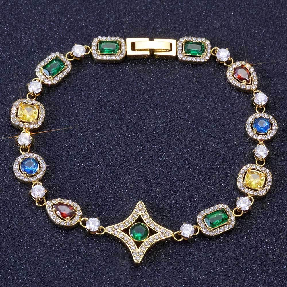 Custom 10mm Stainless Steel Colorful Gemstone Chain | Premium Iced Out Jewelry | Caratix - CaratixJewelry