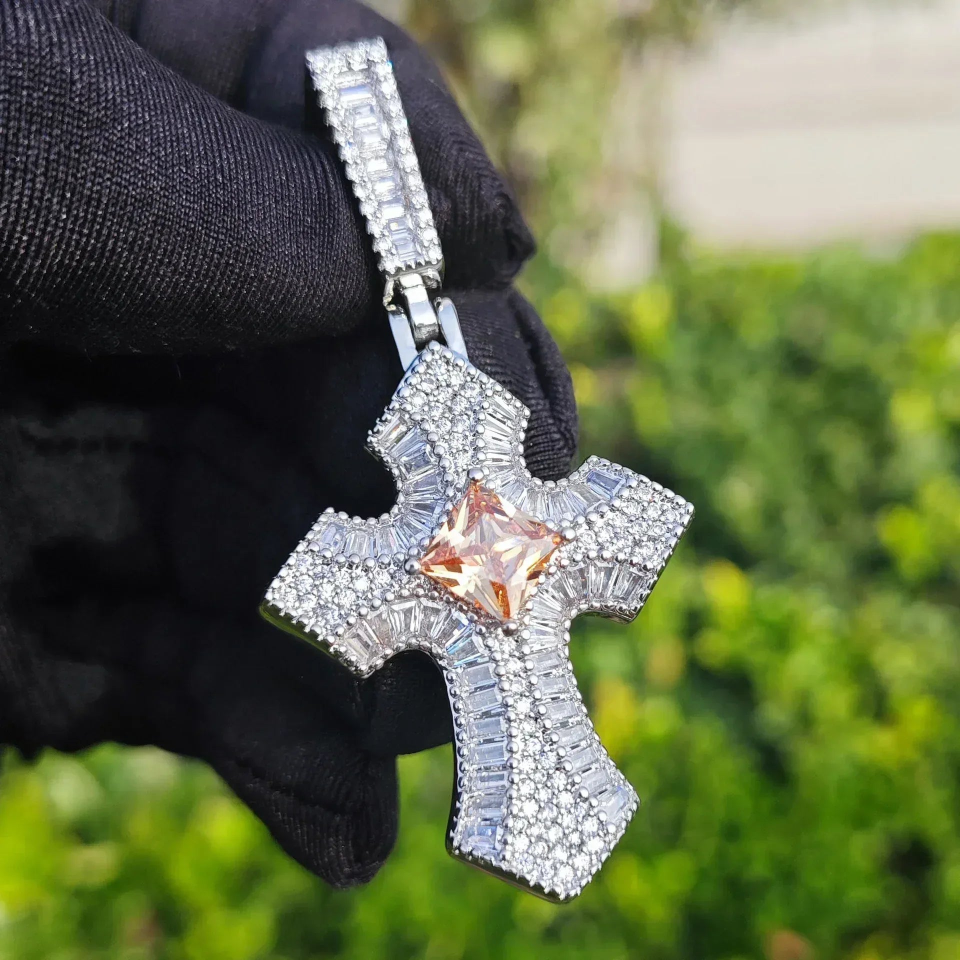 Iced Out Cross Pendant Necklace for Men – Hip Hop CZ - CaratixJewelry