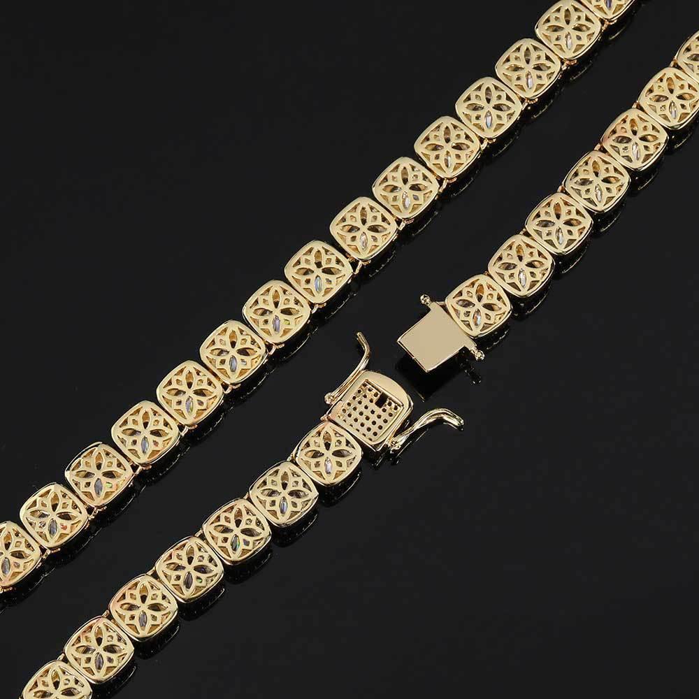 10mm Square Tennis Chain Bracelet with Micro-Paved Square Zircon for Men | Caratix Jewelry - CaratixJewelry