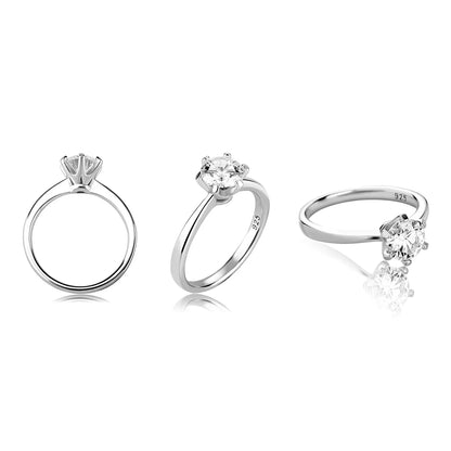 D Color VVS1 Moissanite Ring | S925 Silver Platinum Plated | Caratix