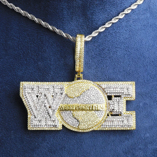 Iced Out "We On Everything" Pendant | Men's Crew Loyalty Necklace - CaratixJewelry
