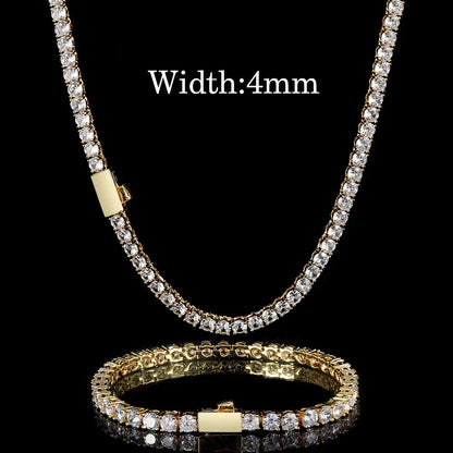 Tennis Chain Zircon Hip Hop Necklace Rapper Iced Out Chain Style for Men | Caratix Jewelry - CaratixJewelry