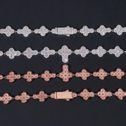 13mm Moissanite Cross Cuban Link Necklace | S925 Silver Men’s Hip Hop Chain - CaratixJewelry