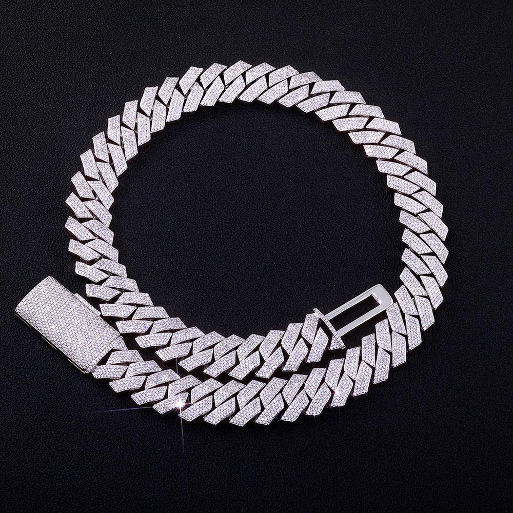 Rapper Iced Out Chain Four Row Cuban Zircon - CaratixJewelry