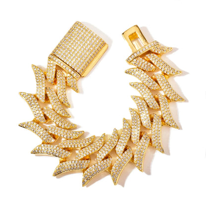 Iced Out Cuban Chain Bracelet with Copper & Zircon - CaratixJewelry