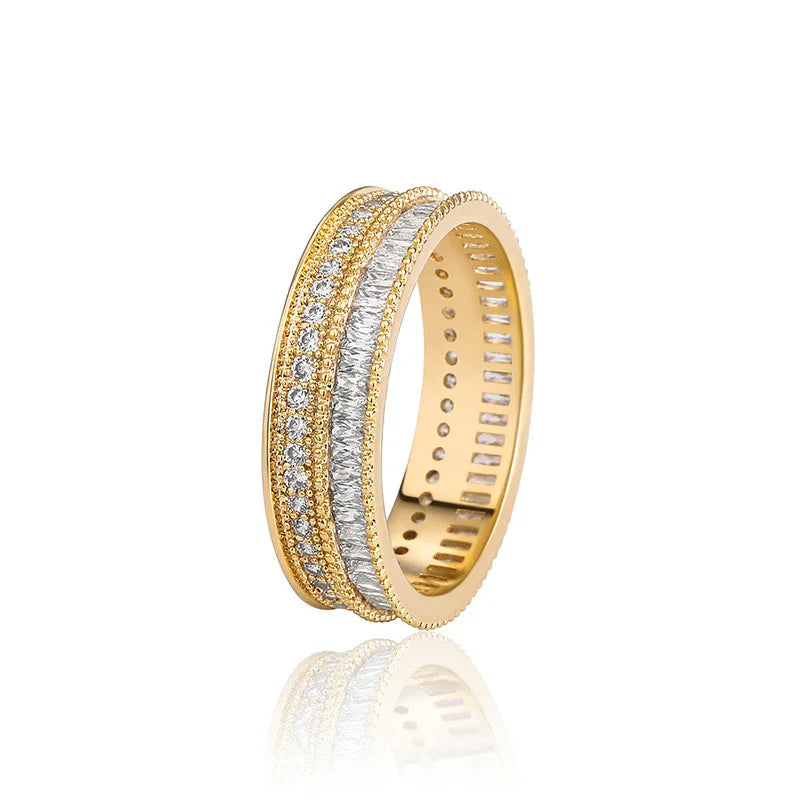 Unisex Iced Out Hip Hop Ring | Full Zirconia Fashion Band | Caratix