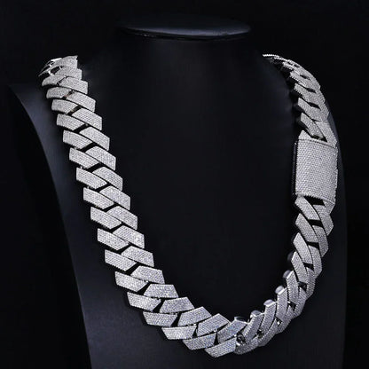 -Cut Moissanite Cuban Link Chain – S925 Sterling Silver Iced-Out Hip Hop Men’s Luxury Streetwear Necklace - CaratixJewelry