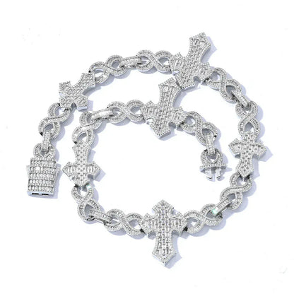 Cross Necklace Figure 8 Chain Zircon Hip Hop Jewelry for Men | Caratix Jewelry - CaratixJewelry