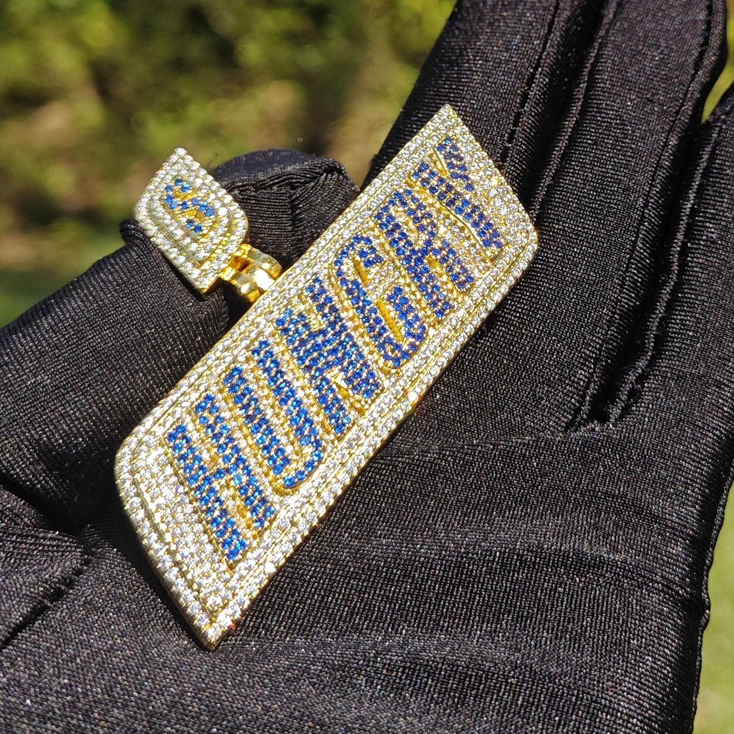 Huncry Letter Pendant Necklace | CZ Iced Out Hip Hop Streetwear Jewelry - CaratixJewelry