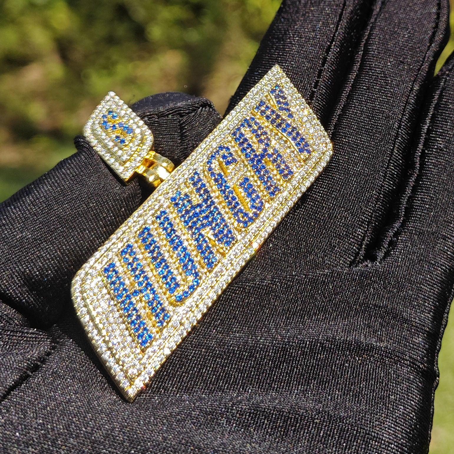 Huncry Letter Pendant Necklace | CZ Iced Out Hip Hop Streetwear Jewelry - CaratixJewelry