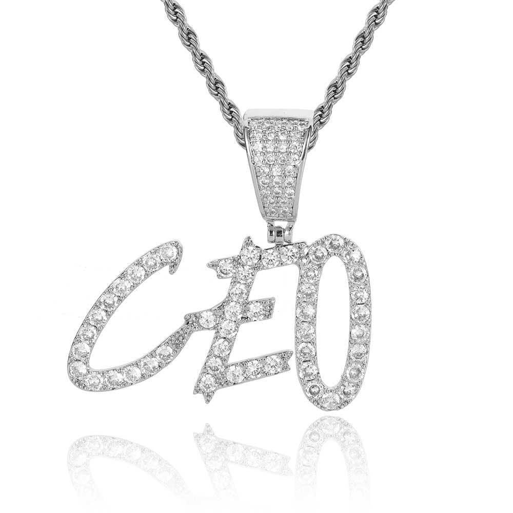 Custom Hip Hop Letter & Number Pendant Necklace with Zircon Stones for Men and Women | Caratix Jewelry - CaratixJewelry