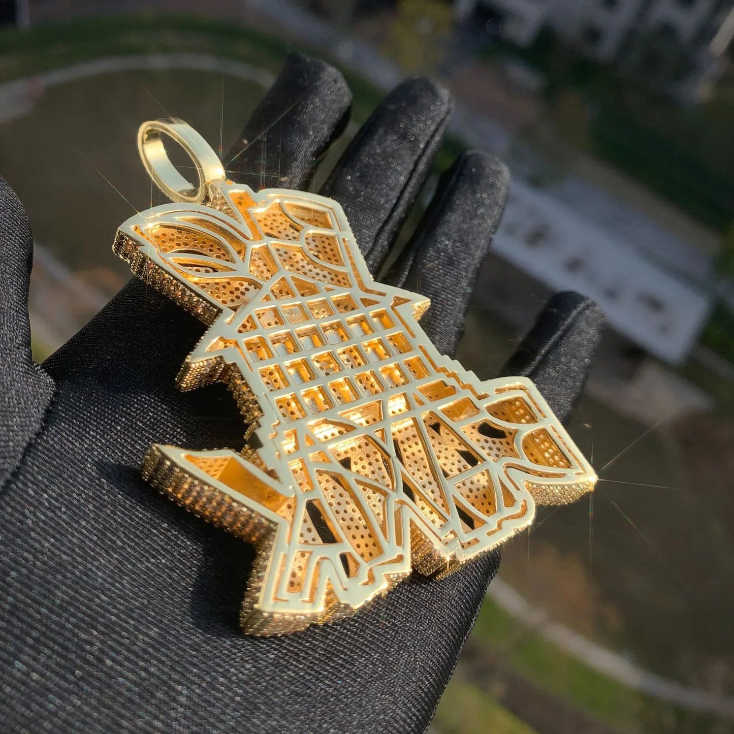 Iced Out Big Bank Pendant Necklace – Hip Hop Money CZ Jewelry for Trendy Street Style - CaratixJewelry