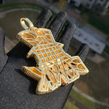 Iced Out Big Bank Pendant Necklace – Hip Hop Money CZ Jewelry for Trendy Street Style - CaratixJewelry