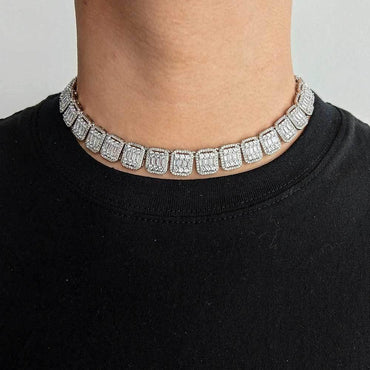 13mm Mixed Set T-Cut Zircon Statement Necklace Trendy Hip Hop Jewelry for Men | Caratix Jewelry - CaratixJewelry