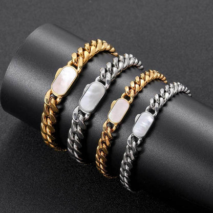 Miami Cuban Chain Bracelet with Shell Clasp Caratix - CaratixJewelry