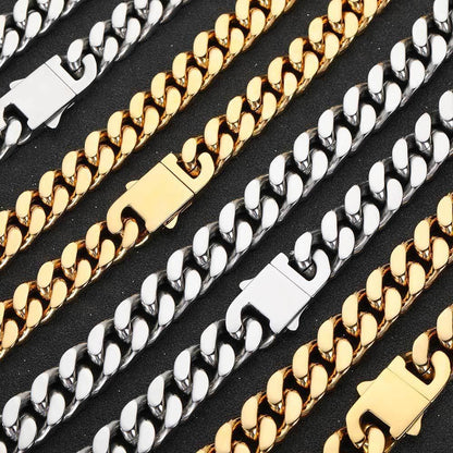 Stainless Steel Cuban Chain Necklace for Men | Caratix Jewelry - CaratixJewelry