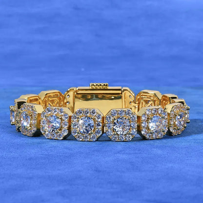 Hip Hop Bling S925 Silver CZ Ice Cube Bracelet – Custom Sugar Cube Link, Luxury Women’s Jewelry | Caratix Jewelry - CaratixJewelry