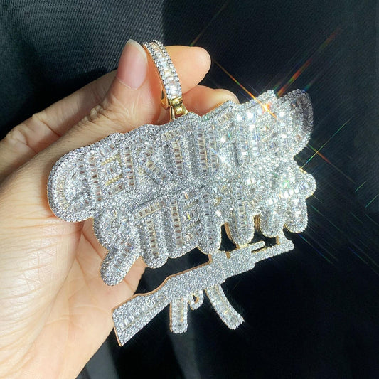 Iced Out Letter Pendant Necklace | CZ Hip Hop Trendy Streetwear Jewelry - CaratixJewelry